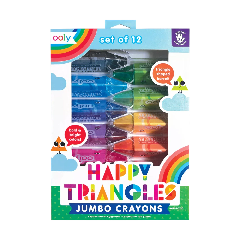 Ooly Vrolijke Jumbo Driehoekskrijtjes | Set Van 12
