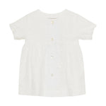 Huttelihut Geborduurde Jurk met Korte Mouwen – Elegante Kinderjurk – White