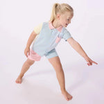 Korte geknoopte pyjama van katoen met streepjes