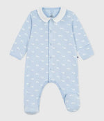 Petit Bateau | Katoenen babypyjama met kraag met walvisprint