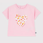 Petit Bateau Katoenen T-shirt met korte mouwen en bloemmotiefje voor baby's - Roze