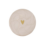 Zusss Onderzetters Parelmoer Hartje - Wit/Goud set van 4