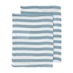 Meyco Hydrofiele Washandje pre-washed 2-pack - Fat Stripe Jeans Blue