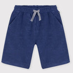 Petit Bateau Korte Kinderbermuda van Effen Katoen - Blauw