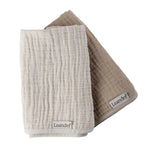 Leander Tetradoek Biologische Mousseline, 2-pack - Cappuccino / Mocca