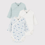 Petit Bateau 3 bodies naissance à manches longues - multicolore
