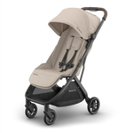 Uppababy Minu V3 Compact Stroller Ada Sandstone Carbon Frame Met Kastanje Bruin Leer Nieuw