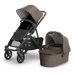 Uppababy Vista V3 Kinderwagen Owen - Mocha Mélange - Carbon Frame Met Kastanje Bruin Leer