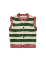 Sproet & Sprout Gebreid Vest Strepen - Deep Green