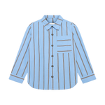 En Fant Gestreept Hemd Lange Mouwen - Bel Air Blue