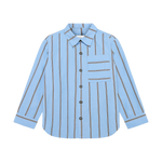 En Fant Gestreept Hemd Lange Mouwen - Bel Air Blue