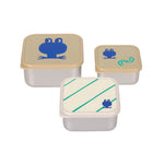 Lässig Roestvrije Snackbox 3 Delige Set - Happy Trails Frogs