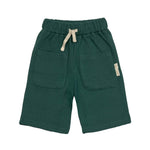 Lässig Shorts Waffle GOTS - Dark Green