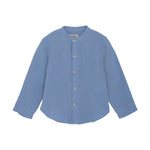 Huttelihut Mousseline Hemd Met Lange Mouwen - Blauw