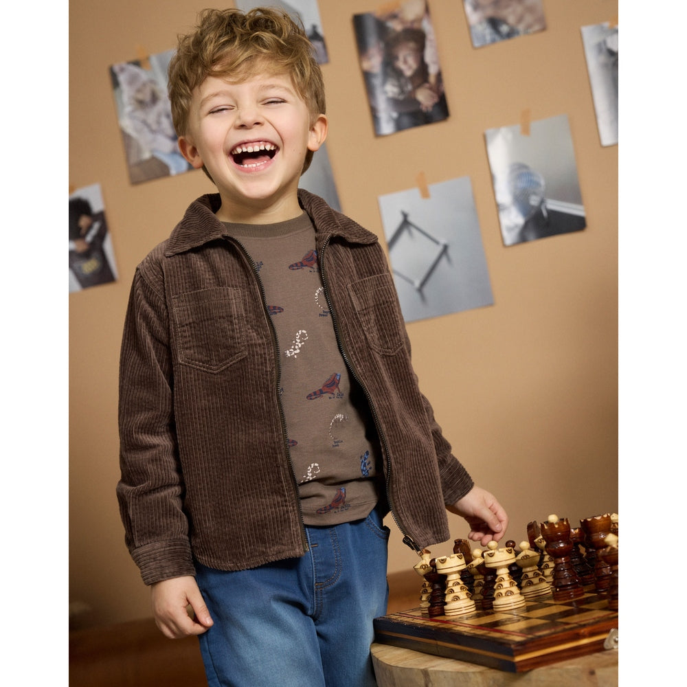 Minymo Velours Overhemd - Chocolate Chip