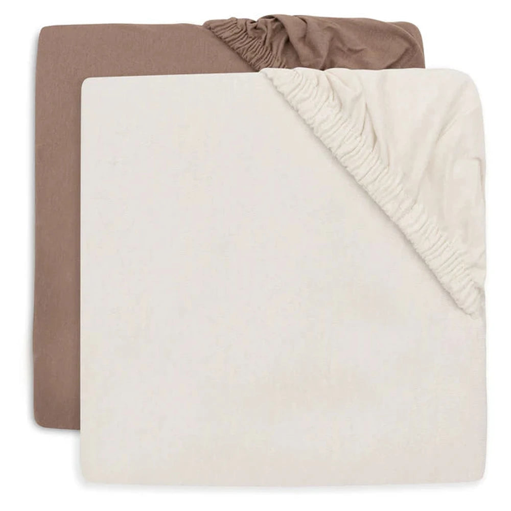 Jollein - Hoeslaken Jersey 60x120cm - 2pack - Milky Coffee/Ivory