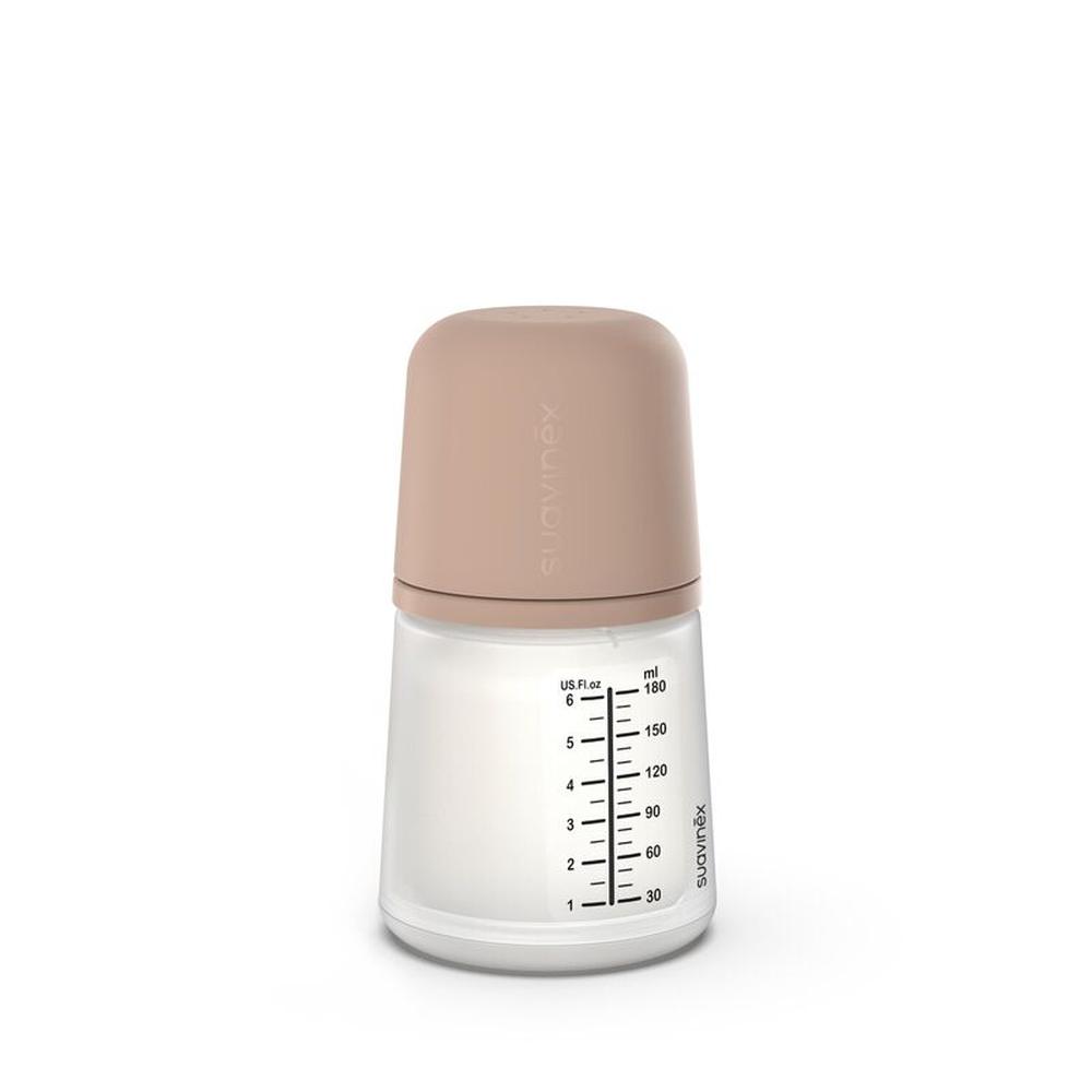 Suavinex - Anti-Koliek Zero.Zero Zuigfles - Adaptief Stromend A - 180ml - +0m - Almond