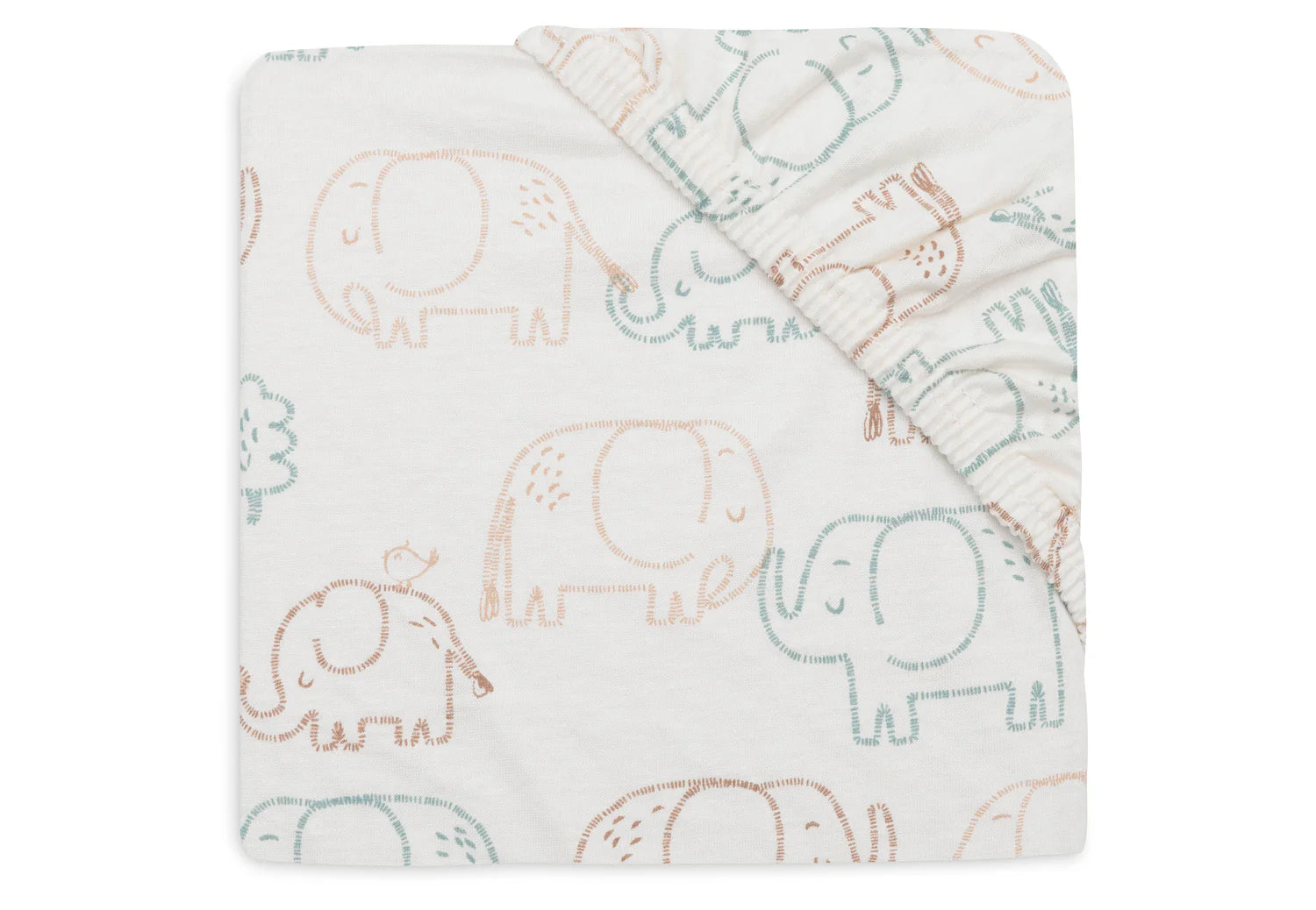 Jollein Hoeslaken Jersey 70/75x140/150cm - Elephant Tales