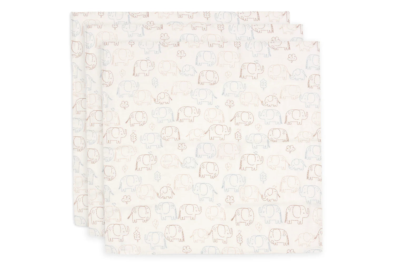 Jollein Hydrofiele Doek Large 115x115cm - Elephant Tales - 2 Stuks
