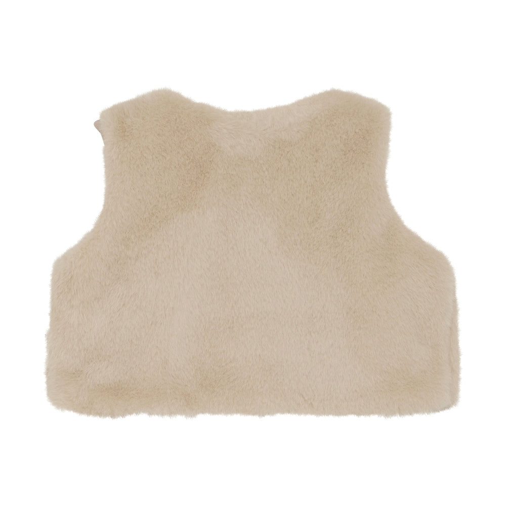 Minymo Gilet Faux Fur - Smoke Gray