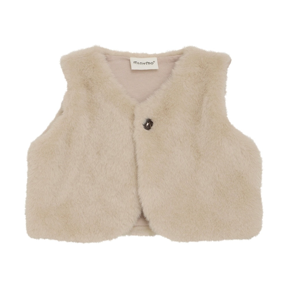 Minymo Vest Fake Fur - Smoke Gray