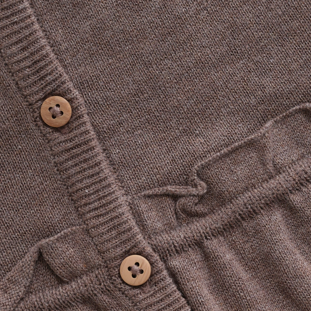 Minymo Gebreide Cardigan - Donker Bruin Melange