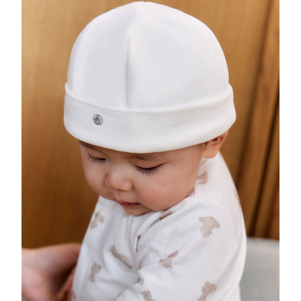 Petit Bateau Geboortemutsje Van Fluwelen Bouclé