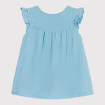 Petit Bateau Mouwloos Jurkje Van Effen Katoen - Aquatic