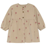 Minymo Corduroy Jurk Met Bloemen - Beige