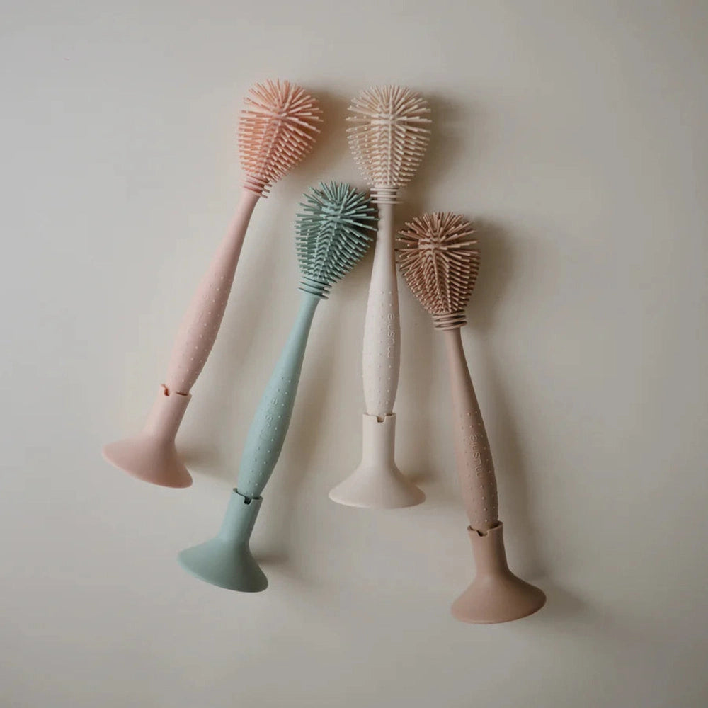 Mushie Siliconen Flessenborstel - Reinigen Zuigflessen - Blush