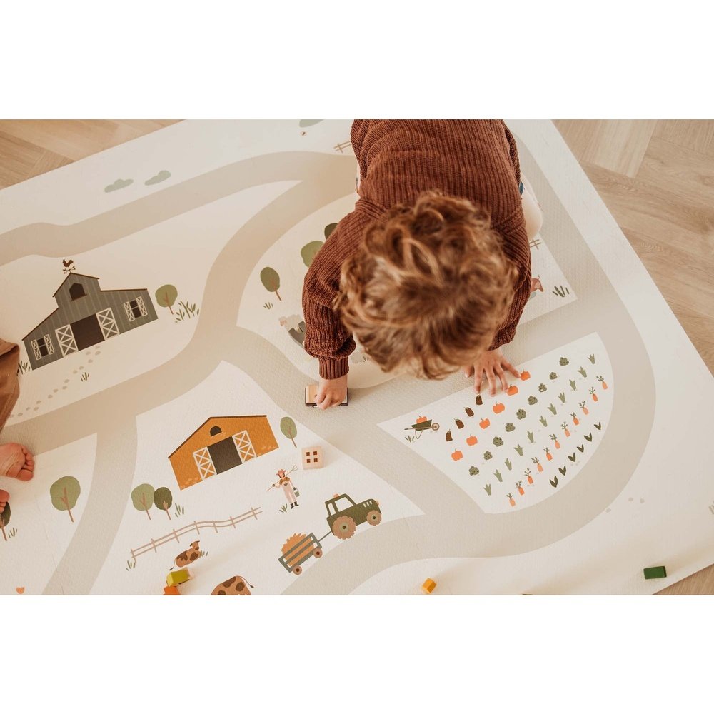 Play&Go Speeltapijt Puzzel - Eevaa 2In1 Puzzelmat/Opbergbox - Farm | Foam