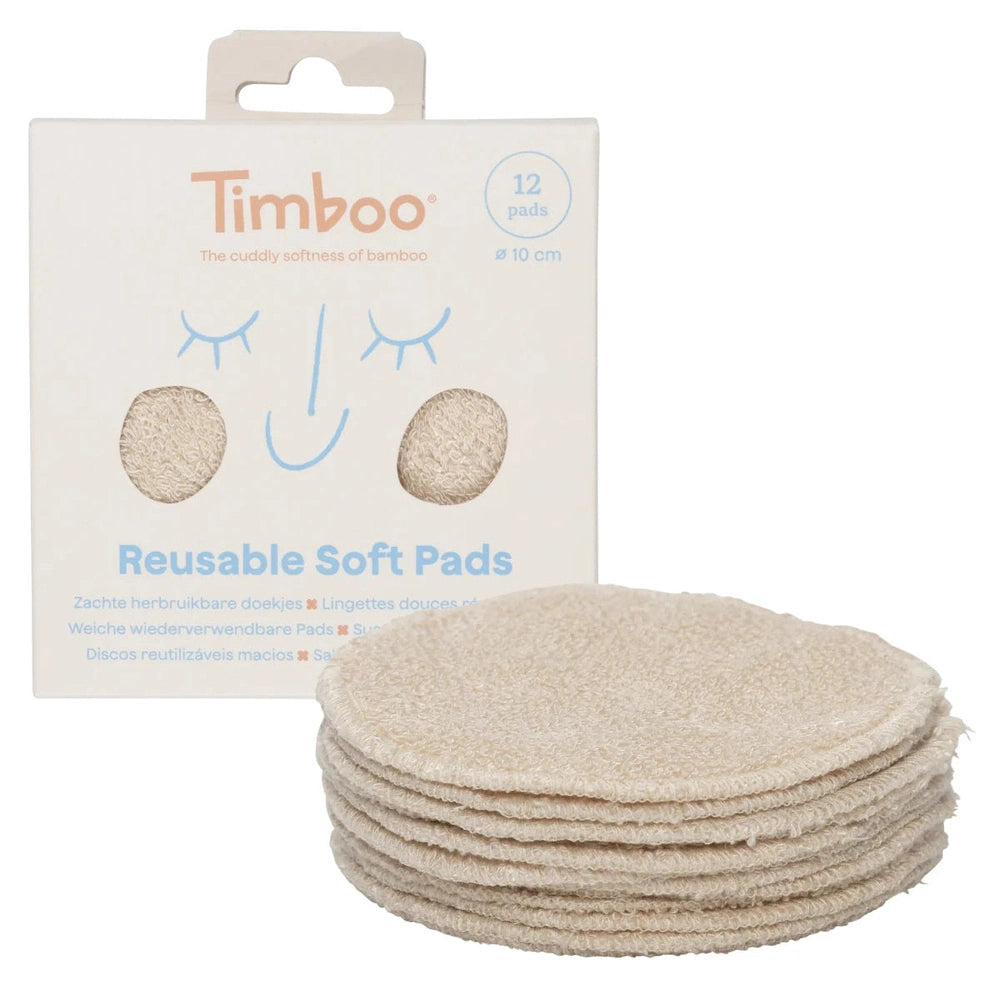 Timboo Herbruikbare Pads Rond 12 doekjes - Frosted Almond