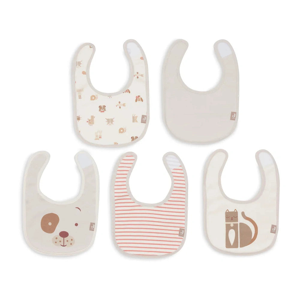 Jollein Slabbetjes Waterproof 5-pack - Animal Friends