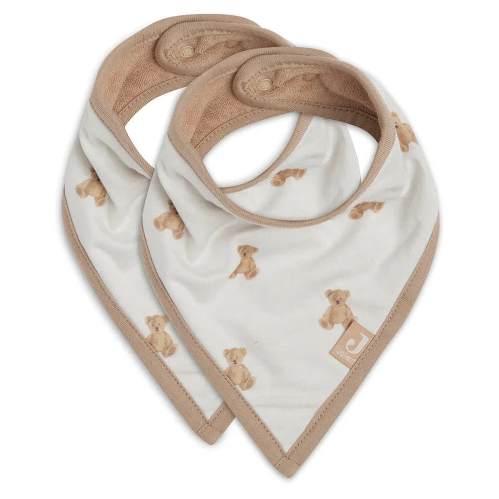 Jollein Slabbetje Bandana - Teddy Bear - 2 stuks