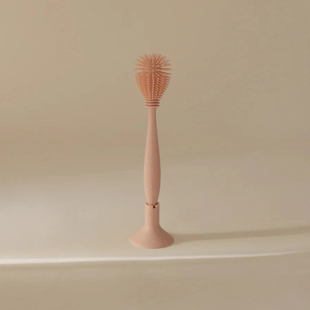 Mushie Siliconen Flessenborstel - Reinigen Zuigflessen - Blush