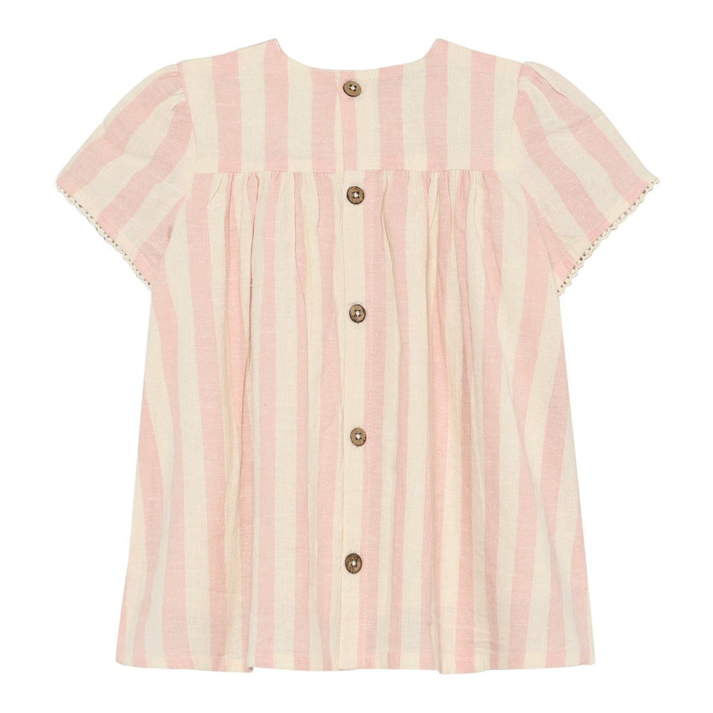 Minymo Jurk Korte Mouw Gestreept Silver Pink