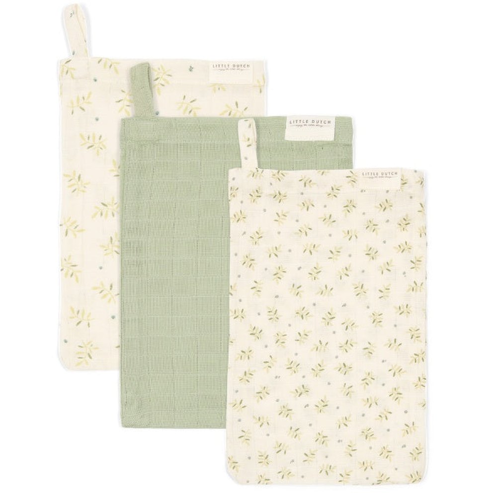 Little Dutch Washandjes Set Hydrofiel Blueberry Leaves/Sage