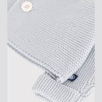 Petit Bateau Gebreid Katoenen Vestje In Ribbelsteek Voor Baby's - Licht Blauw
