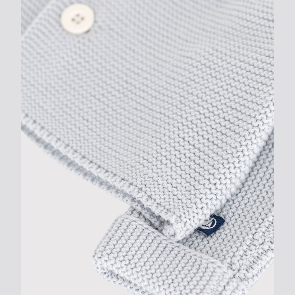 Petit Bateau Gebreid Katoenen Vestje In Ribbelsteek Voor Baby's - Licht Blauw