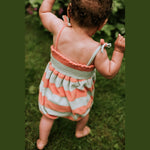 Sproet & Sprout Smock Romper Strepen Slit Green