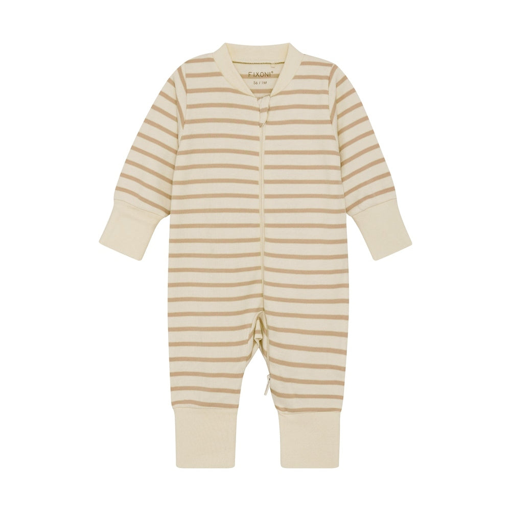 Fixoni Pyjama Met Rits Bruin - Sesame