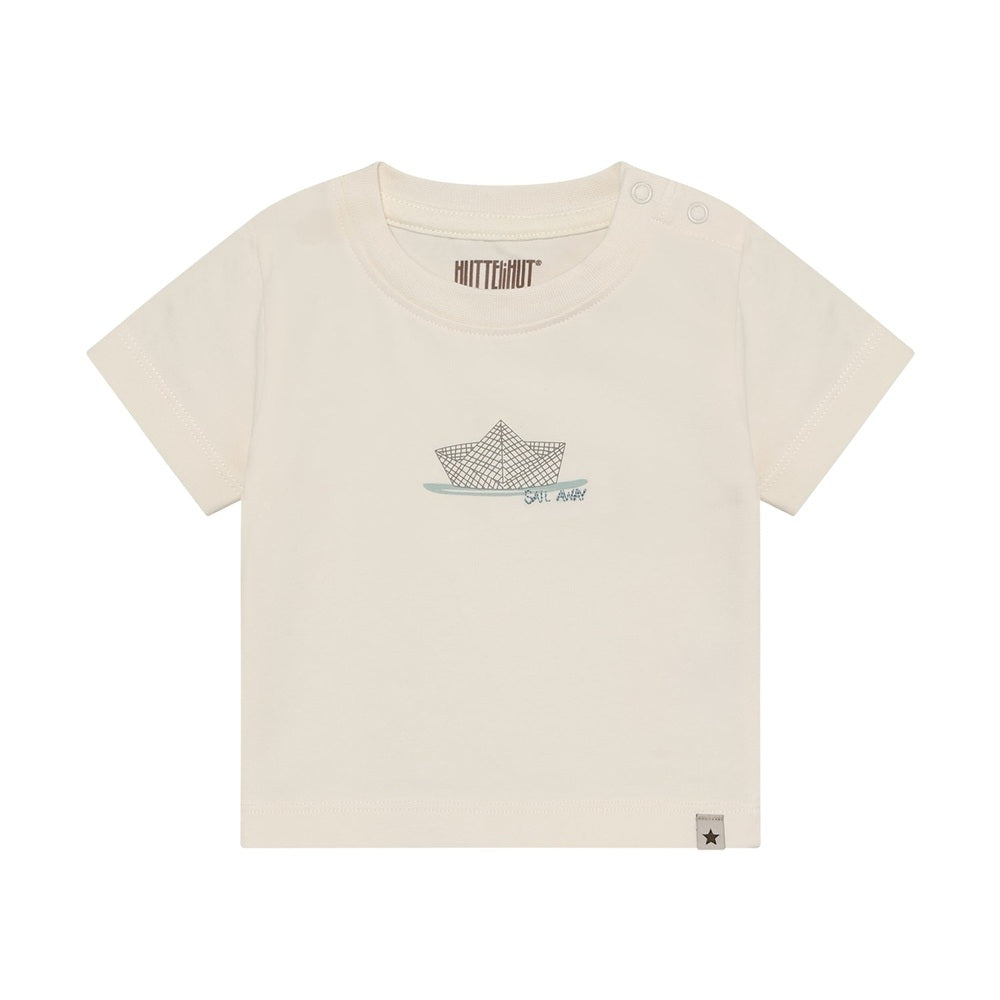 Huttelihut T-shirt met Korte Mouwen – Zacht Basic Kinder T-shirt – White