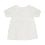 Huttelihut Geborduurde Jurk met Korte Mouwen – Elegante Kinderjurk – White