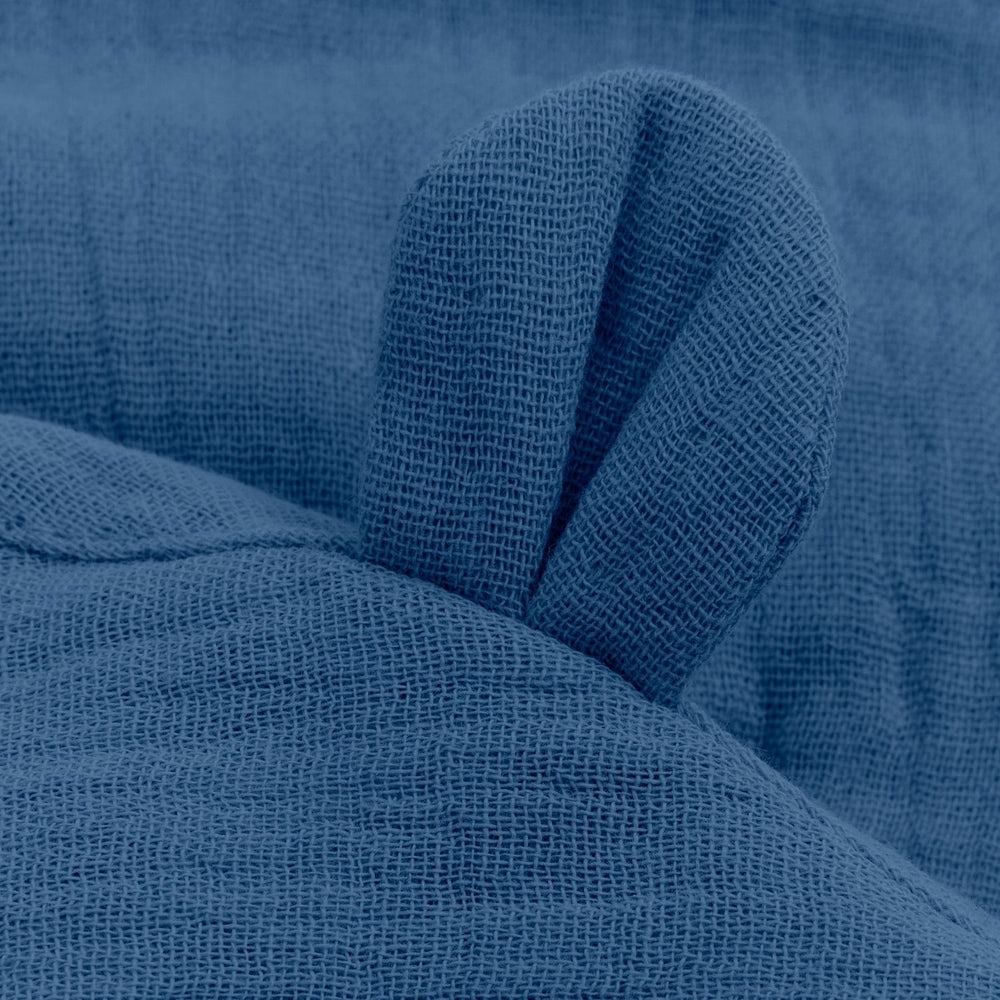 Huttelihut Muslin Zomerhoedje met Oortjes – Luchtig Babyhoedje – Dark Navy