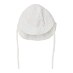 Huttelihut Geborduurd Zomerhoedje – Schattig Babyzonnehoedje – White
