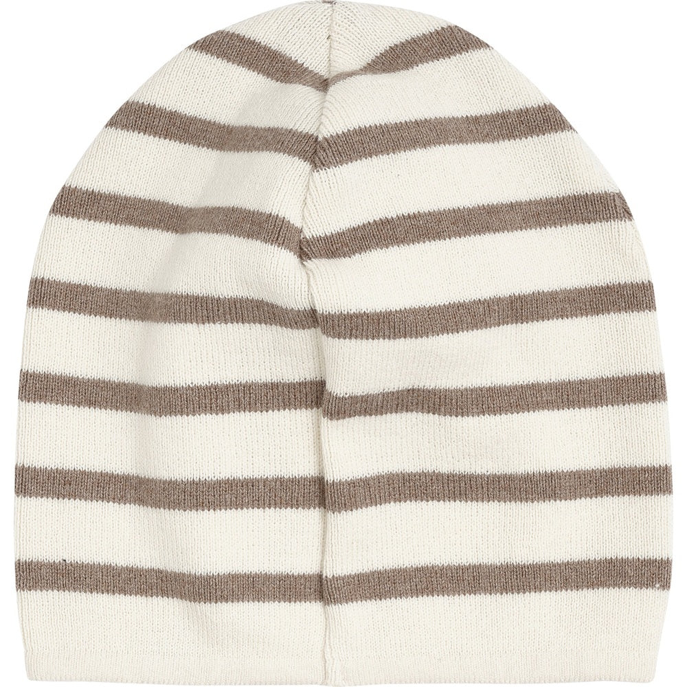 Huttelihut Gestreepte Gebreide Beanie – Brown