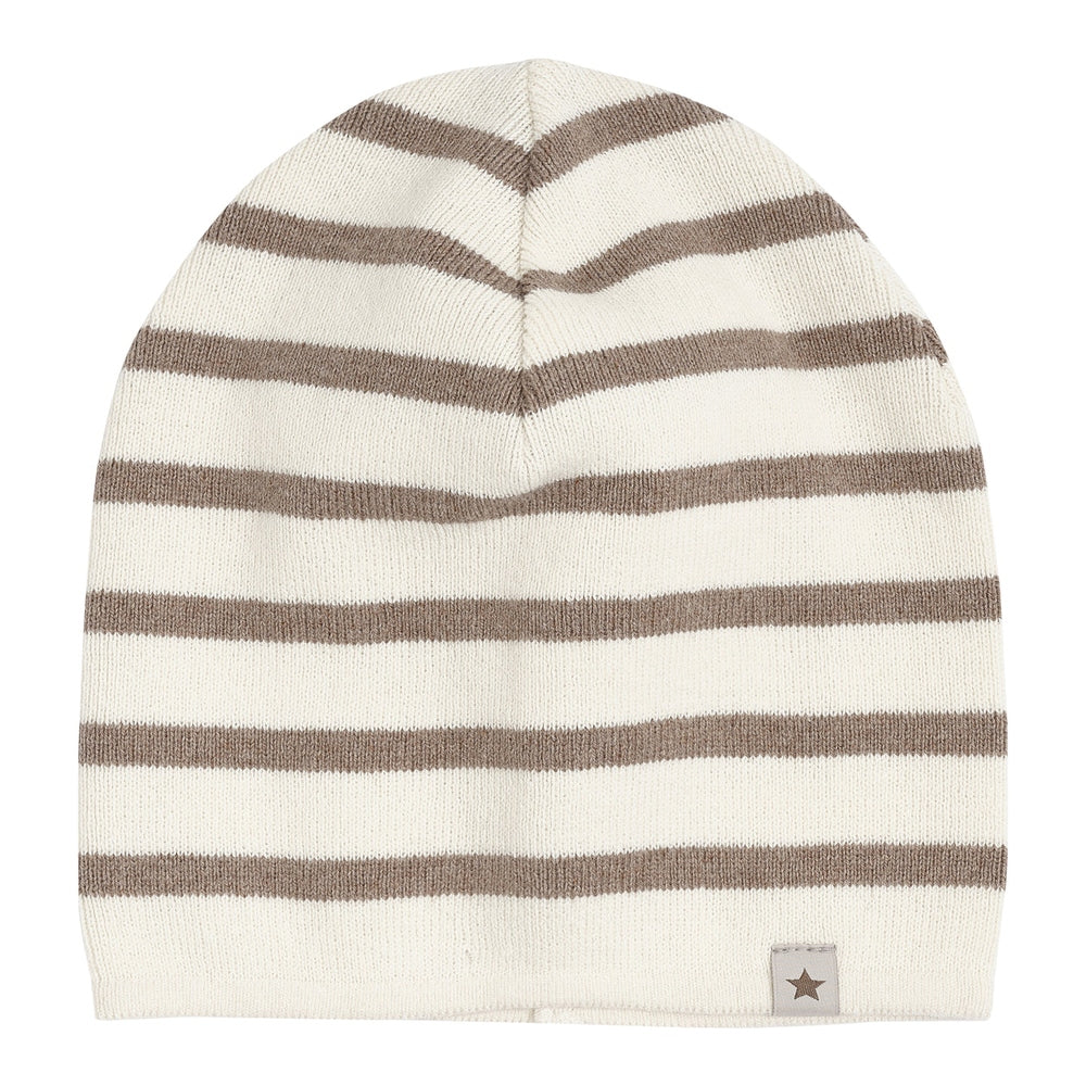 Huttelihut Gestreepte Gebreide Beanie – Brown