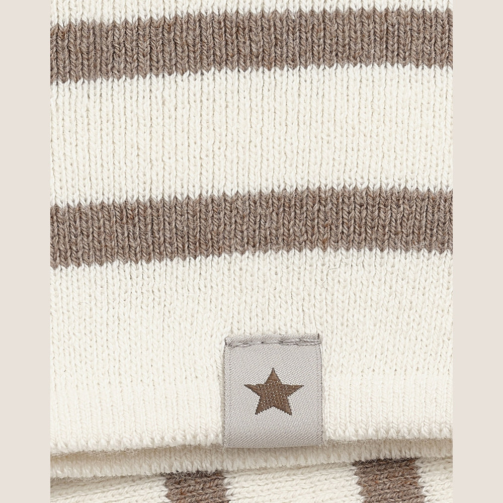 Huttelihut Gestreepte Gebreide Beanie – Brown