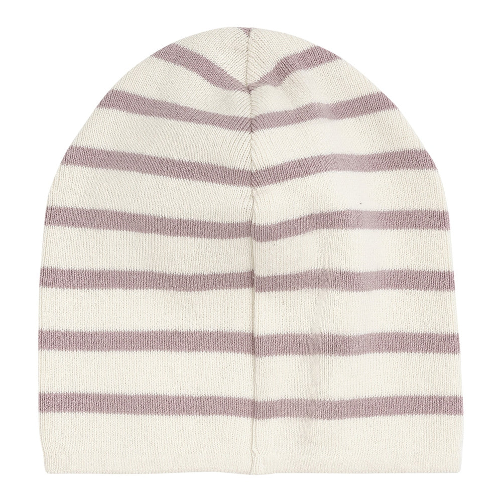 Huttelihut Gestreepte Gebreide Beanie – Rose