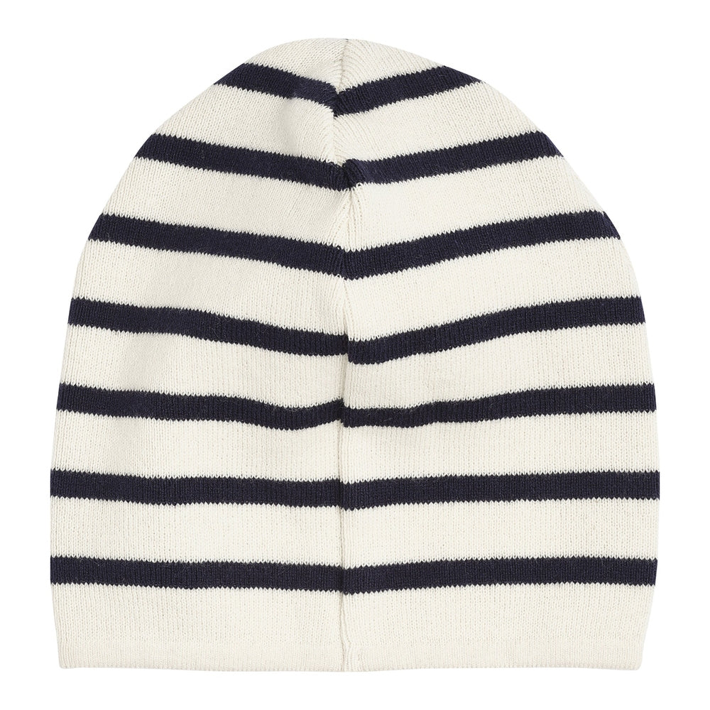 Huttelihut Gestreepte Gebreide Beanie – Dark Navy